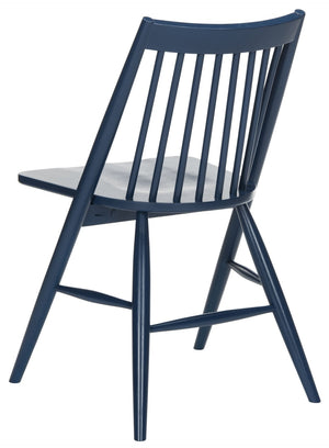 Safavieh WREN Dining Chair - Classic Spindle-Back Design, Durable Rubberwood, Sleek Finish, Set of Two Navy DCH1000E-SET2