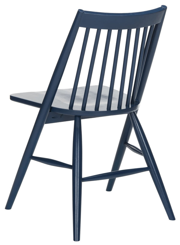 Safavieh WREN Dining Chair - Classic Spindle-Back Design, Durable Rubberwood, Sleek Finish, Set of Two Navy DCH1000E-SET2