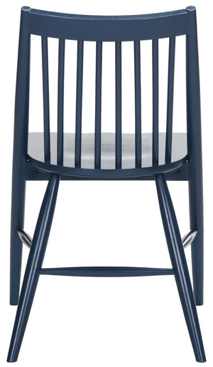 Safavieh WREN Dining Chair - Classic Spindle-Back Design, Durable Rubberwood, Sleek Finish, Set of Two Navy DCH1000E-SET2