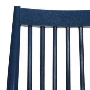 Safavieh WREN Dining Chair - Classic Spindle-Back Design, Durable Rubberwood, Sleek Finish, Set of Two Navy DCH1000E-SET2