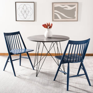 Safavieh WREN Dining Chair - Classic Spindle-Back Design, Durable Rubberwood, Sleek Finish, Set of Two Navy DCH1000E-SET2