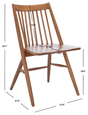 Safavieh WREN Spindle Dining Chair – Timeless Solid Wood Design for Modern and Classic Dining Spaces Walnut DCH1000F-SET2
