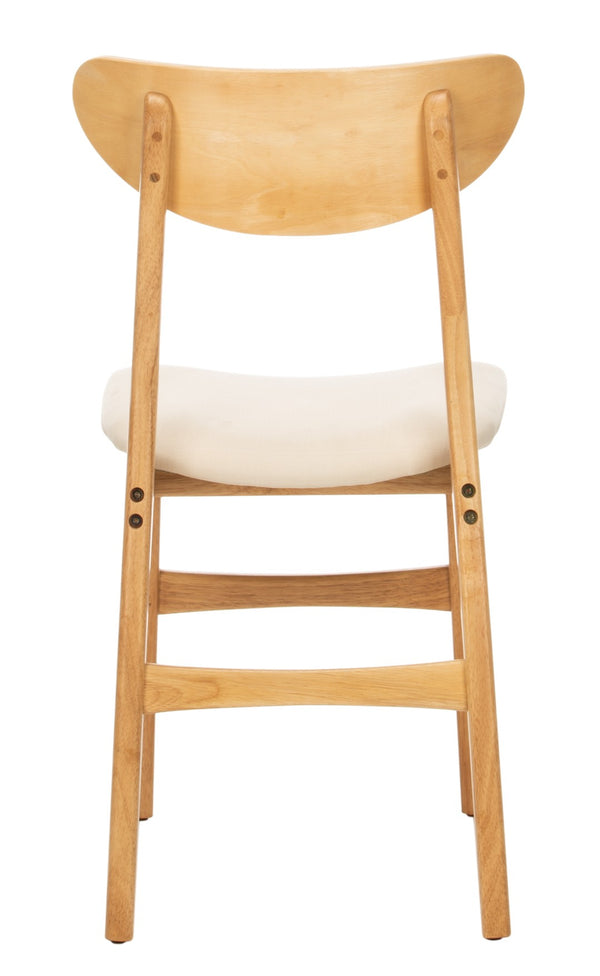Safavieh LUCCA Retro Dining Chair - Vintage Chic Design with Plush Cushion for Stylish Dining & Comfort Natural / White DCH1001C-SET2