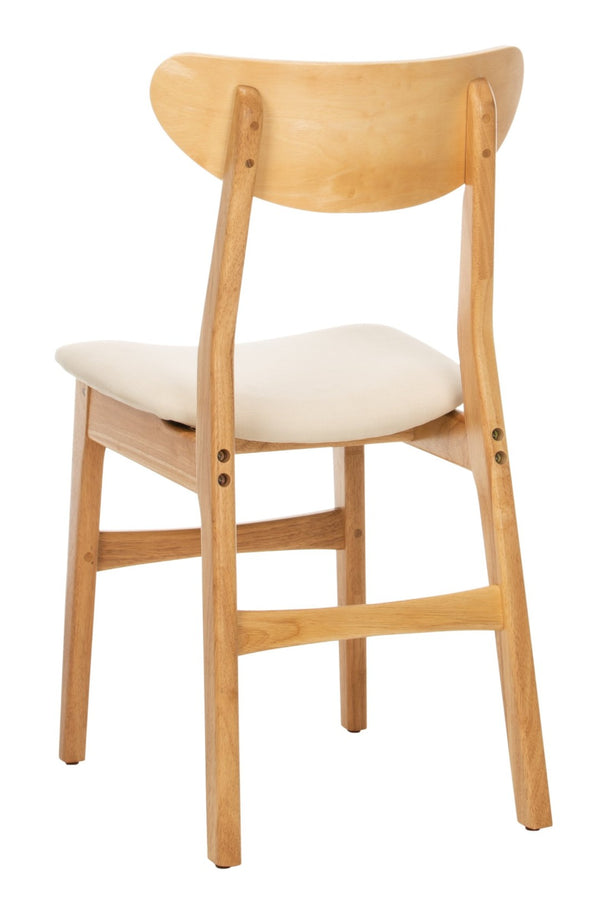 Safavieh LUCCA Retro Dining Chair - Vintage Chic Design with Plush Cushion for Stylish Dining & Comfort Natural / White DCH1001C-SET2
