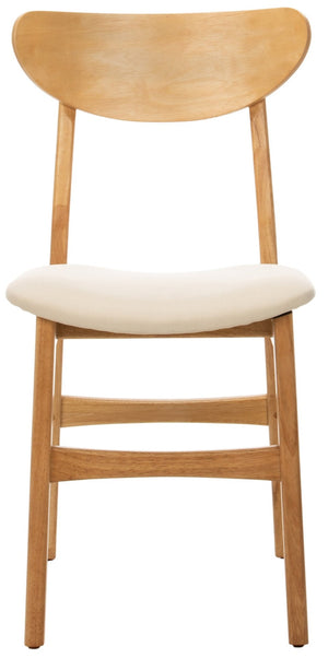 Safavieh LUCCA Retro Dining Chair - Vintage Chic Design with Plush Cushion for Stylish Dining & Comfort Natural / White DCH1001C-SET2
