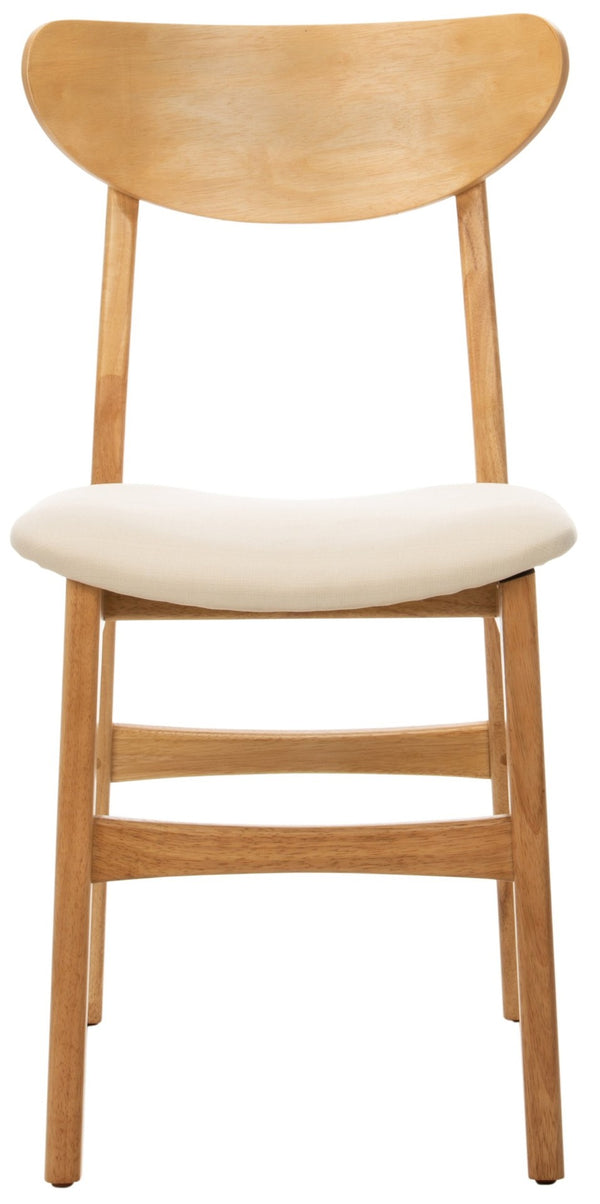 Safavieh LUCCA Retro Dining Chair - Vintage Chic Design with Plush Cushion for Stylish Dining & Comfort Natural / White DCH1001C-SET2