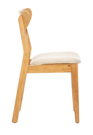 Safavieh LUCCA Retro Dining Chair - Vintage Chic Design with Plush Cushion for Stylish Dining & Comfort Natural / White DCH1001C-SET2