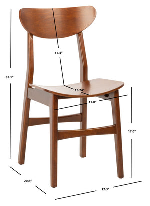 Safavieh LUCCA Retro Dining Chair - Vintage-Inspired Comfort with Mid-Century Design for Any Space Walnut DCH1001D-SET2