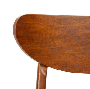 Safavieh LUCCA Retro Dining Chair - Vintage-Inspired Comfort with Mid-Century Design for Any Space Walnut DCH1001D-SET2