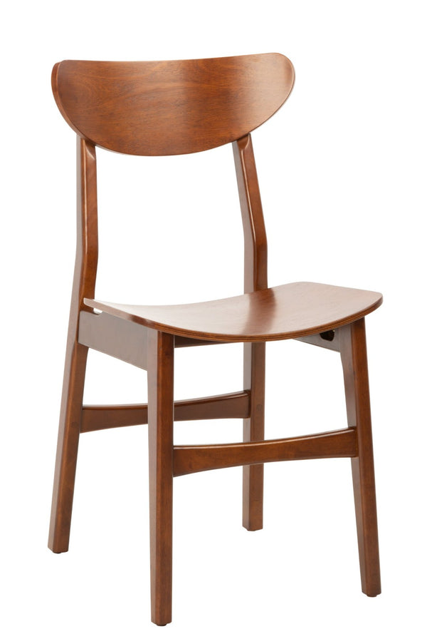 Safavieh LUCCA Retro Dining Chair - Vintage-Inspired Comfort with Mid-Century Design for Any Space Walnut DCH1001D-SET2