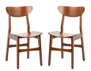 Safavieh LUCCA Retro Dining Chair - Vintage-Inspired Comfort with Mid-Century Design for Any Space Walnut DCH1001D-SET2
