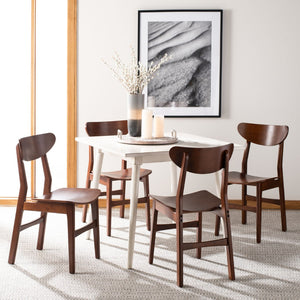 Safavieh LUCCA Retro Dining Chair - Vintage-Inspired Comfort with Mid-Century Design for Any Space Walnut DCH1001D-SET2