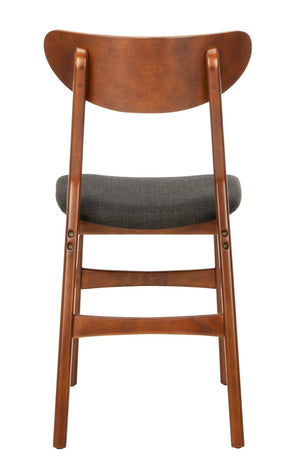 Safavieh LUCCA Retro Dining Chair - Vintage Chic Design with Plush Cushion for Stylish Dining & Comfort Walnut / Black DCH1001F-SET2