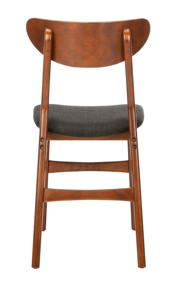 Safavieh LUCCA Retro Dining Chair - Vintage Chic Design with Plush Cushion for Stylish Dining & Comfort Walnut / Black DCH1001F-SET2