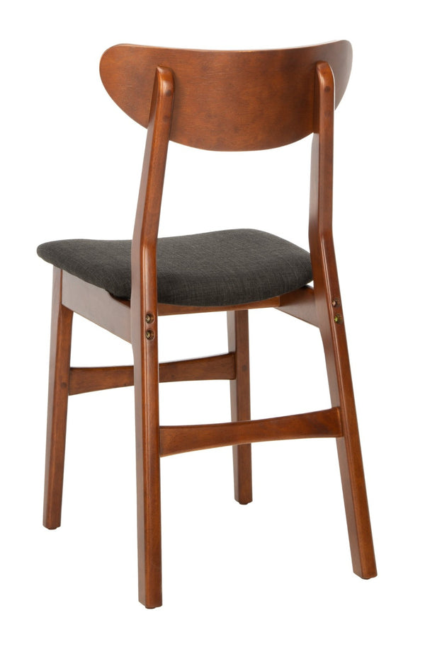 Safavieh LUCCA Retro Dining Chair - Vintage Chic Design with Plush Cushion for Stylish Dining & Comfort Walnut / Black DCH1001F-SET2