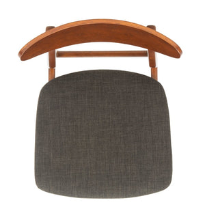 Safavieh LUCCA Retro Dining Chair - Vintage Chic Design with Plush Cushion for Stylish Dining & Comfort Walnut / Black DCH1001F-SET2
