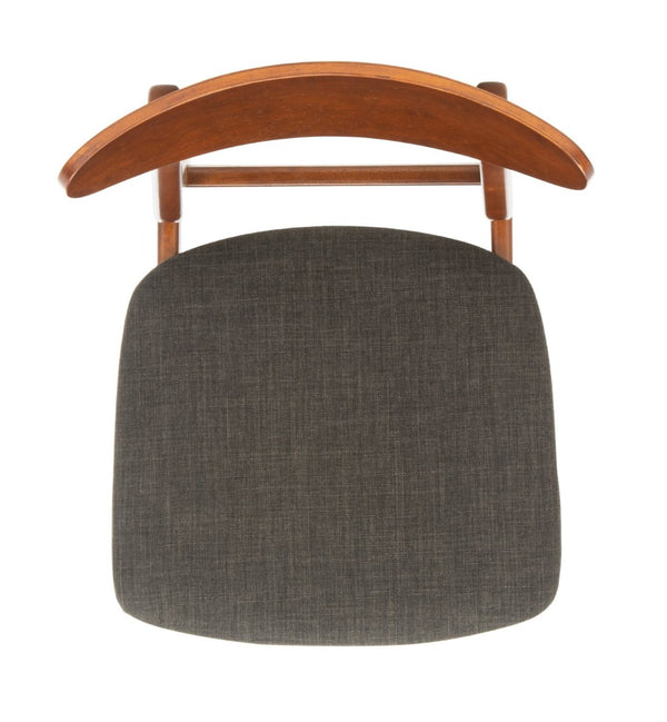 Safavieh LUCCA Retro Dining Chair - Vintage Chic Design with Plush Cushion for Stylish Dining & Comfort Walnut / Black DCH1001F-SET2