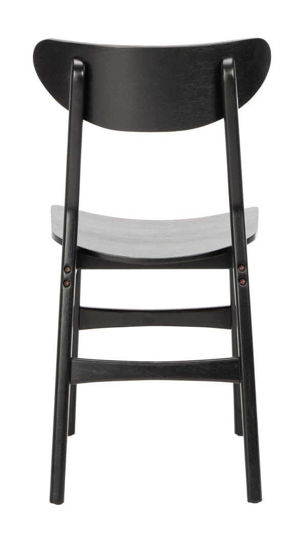 Safavieh LUCCA Retro Dining Chair - Vintage-Inspired Comfort with Mid-Century Design for Any Space Black DCH1001G-SET2