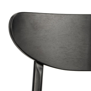 Safavieh LUCCA Retro Dining Chair - Vintage-Inspired Comfort with Mid-Century Design for Any Space Black DCH1001G-SET2