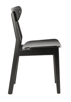 Safavieh LUCCA Retro Dining Chair - Vintage-Inspired Comfort with Mid-Century Design for Any Space Black DCH1001G-SET2