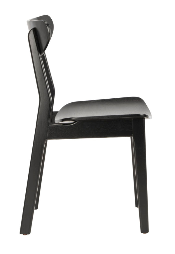 Safavieh LUCCA Retro Dining Chair - Vintage-Inspired Comfort with Mid-Century Design for Any Space Black DCH1001G-SET2