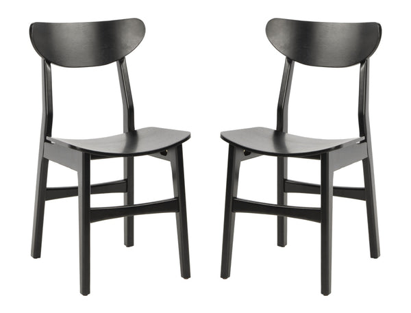 Safavieh LUCCA Retro Dining Chair - Vintage-Inspired Comfort with Mid-Century Design for Any Space Black DCH1001G-SET2