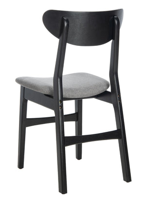 Safavieh LUCCA Retro Dining Chair - Vintage Chic Design with Plush Cushion for Stylish Dining & Comfort Black / Grey DCH1001H-SET2
