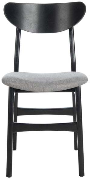 Safavieh LUCCA Retro Dining Chair - Vintage Chic Design with Plush Cushion for Stylish Dining & Comfort Black / Grey DCH1001H-SET2