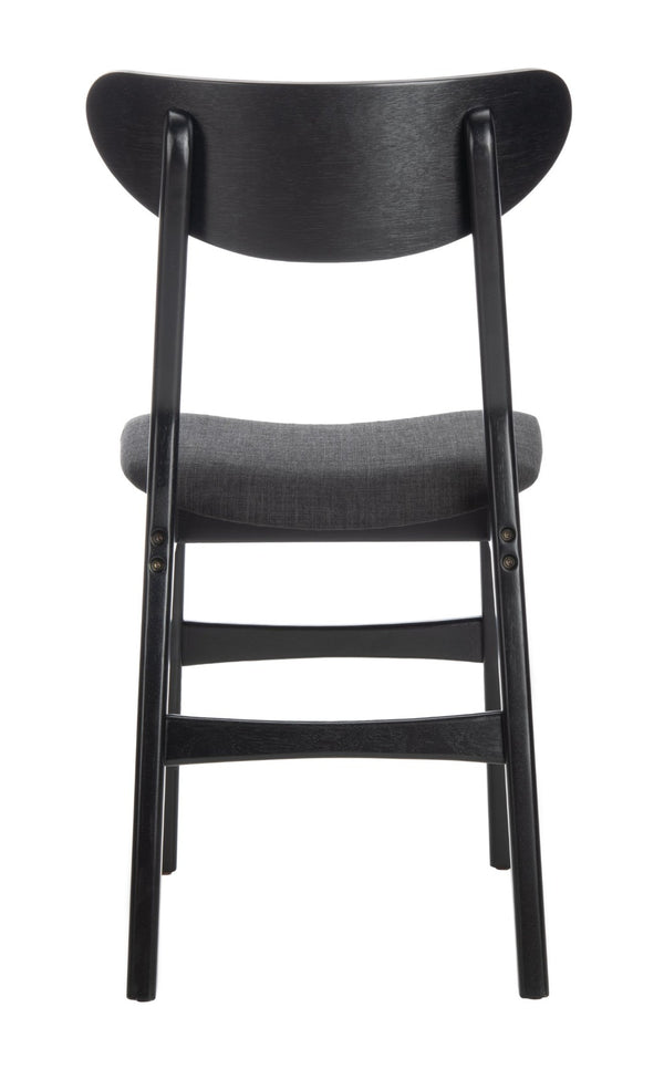 Safavieh LUCCA Retro Dining Chair - Vintage Chic Design with Plush Cushion for Stylish Dining & Comfort Black DCH1001J-SET2
