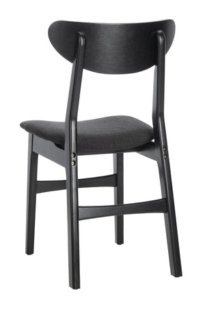 Safavieh LUCCA Retro Dining Chair - Vintage Chic Design with Plush Cushion for Stylish Dining & Comfort Black DCH1001J-SET2
