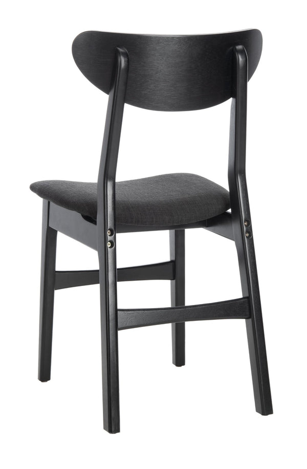 Safavieh LUCCA Retro Dining Chair - Vintage Chic Design with Plush Cushion for Stylish Dining & Comfort Black DCH1001J-SET2