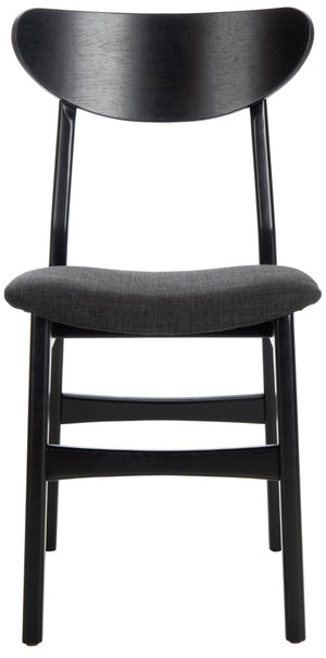 Safavieh LUCCA Retro Dining Chair - Vintage Chic Design with Plush Cushion for Stylish Dining & Comfort Black DCH1001J-SET2