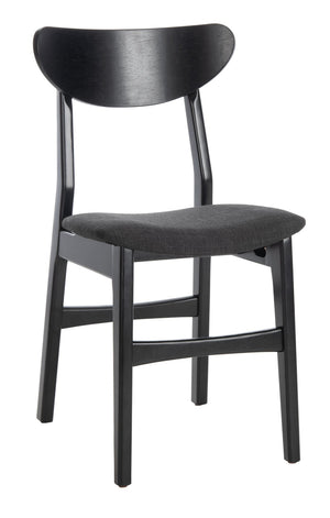 Safavieh LUCCA Retro Dining Chair - Vintage Chic Design with Plush Cushion for Stylish Dining & Comfort Black DCH1001J-SET2