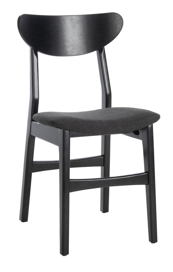 Safavieh LUCCA Retro Dining Chair - Vintage Chic Design with Plush Cushion for Stylish Dining & Comfort Black DCH1001J-SET2