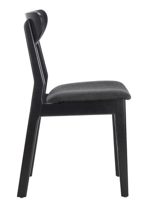 Safavieh LUCCA Retro Dining Chair - Vintage Chic Design with Plush Cushion for Stylish Dining & Comfort Black DCH1001J-SET2