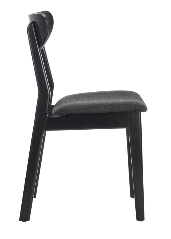 Safavieh LUCCA Retro Dining Chair - Vintage Chic Design with Plush Cushion for Stylish Dining & Comfort Black DCH1001J-SET2