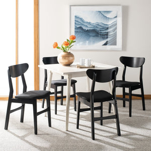 Safavieh LUCCA Retro Dining Chair - Vintage Chic Design with Plush Cushion for Stylish Dining & Comfort Black DCH1001J-SET2