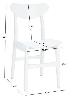 Safavieh LUCCA Retro Dining Chair - Vintage-Inspired Comfort with Mid-Century Design for Any Space White DCH1001K-SET2