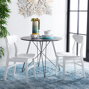 Safavieh LUCCA Retro Dining Chair - Vintage-Inspired Comfort with Mid-Century Design for Any Space White DCH1001K-SET2