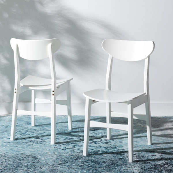 Safavieh LUCCA Retro Dining Chair - Vintage-Inspired Comfort with Mid-Century Design for Any Space White DCH1001K-SET2