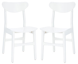 Safavieh LUCCA Retro Dining Chair - Vintage-Inspired Comfort with Mid-Century Design for Any Space White DCH1001K-SET2