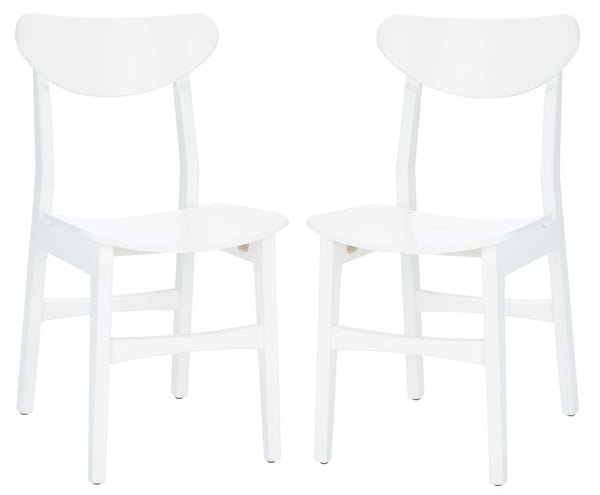 Safavieh LUCCA Retro Dining Chair - Vintage-Inspired Comfort with Mid-Century Design for Any Space White DCH1001K-SET2