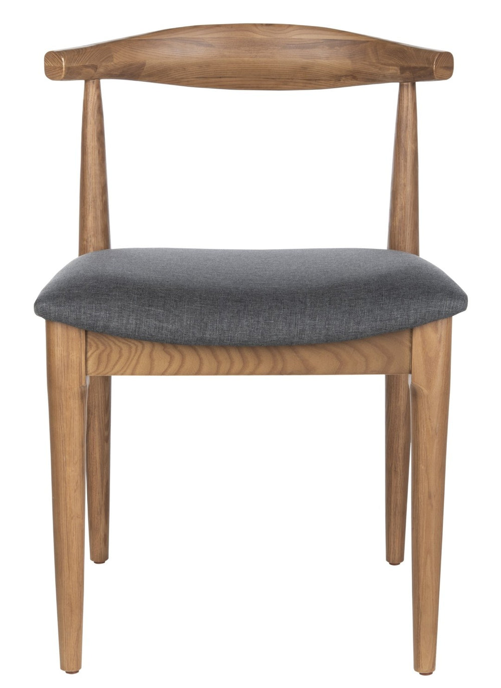 Safavieh LIONEL Retro Dining Chair Set of 2 - Mid-Century Walnut Frame with Dark Grey Cushion Comfort DCH1003A-SET2