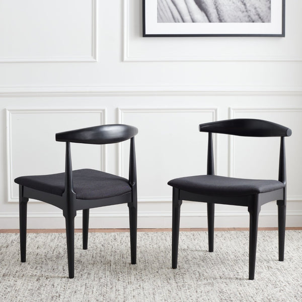 Safavieh LIONEL Retro Dining Chair – Vintage 1940s Inspired Design with Modern Comfort for Stylish Spaces Black DCH1003B-SET2