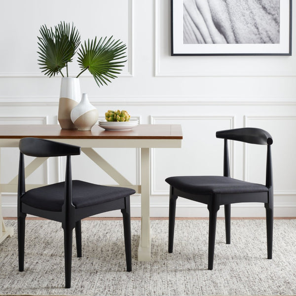 Safavieh LIONEL Retro Dining Chair – Vintage 1940s Inspired Design with Modern Comfort for Stylish Spaces Black DCH1003B-SET2