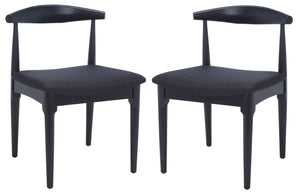 Safavieh LIONEL Retro Dining Chair – Vintage 1940s Inspired Design with Modern Comfort for Stylish Spaces Black DCH1003B-SET2