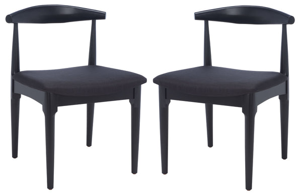 Safavieh LIONEL Retro Dining Chair – Vintage 1940s Inspired Design with Modern Comfort for Stylish Spaces Black DCH1003B-SET2