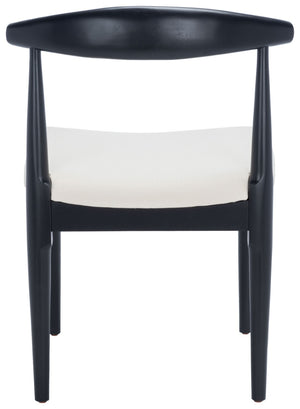 Safavieh LIONEL Retro Dining Chair – Vintage 1940s Inspired Design with Modern Comfort for Stylish Spaces Black / White DCH1003C-SET2