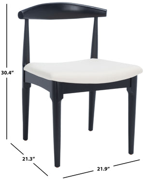 Safavieh LIONEL Retro Dining Chair – Vintage 1940s Inspired Design with Modern Comfort for Stylish Spaces Black / White DCH1003C-SET2