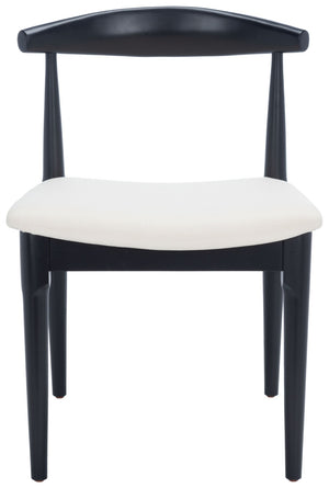 Safavieh LIONEL Retro Dining Chair – Vintage 1940s Inspired Design with Modern Comfort for Stylish Spaces Black / White DCH1003C-SET2